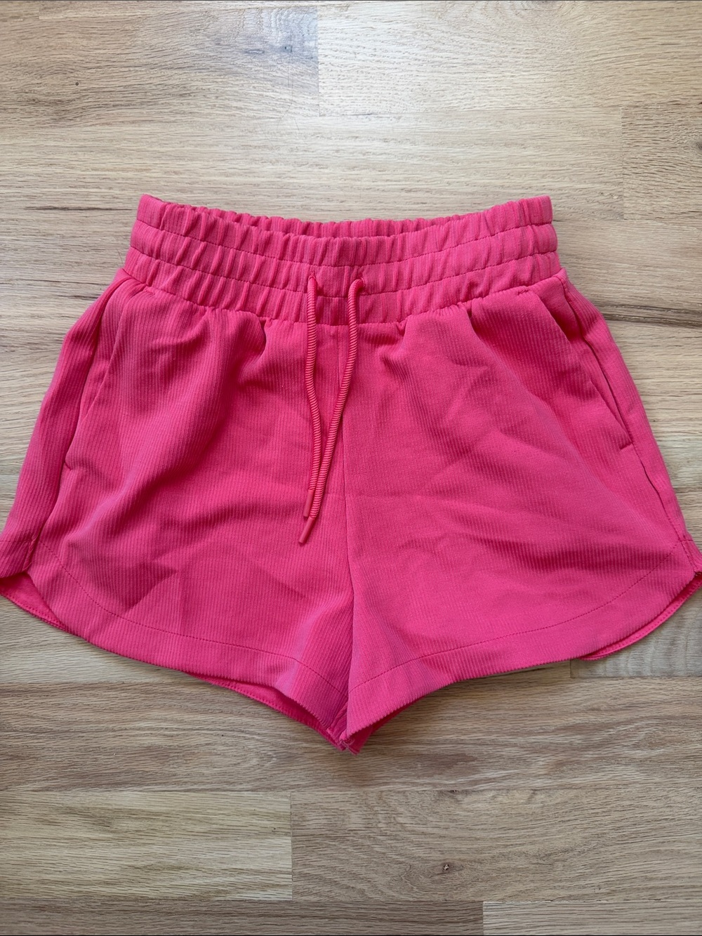 all in motion Ribbed Drawstring Athletic Shorts - bright pink Sz XS